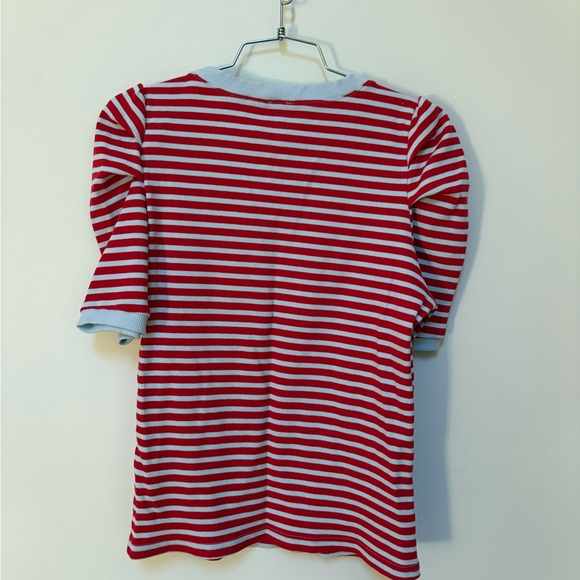 NWOT Anthropologie Maeve Puff-Sleeve Striped Top Size Large - Picture 12 of 15